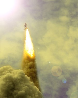 Roket kalkışı. Nasa tarafından döşenmiş bu görüntünün unsurları.