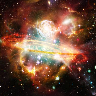 Galaksi ve yıldızlar. Nasa tarafından döşenmiş bu görüntünün unsurları.