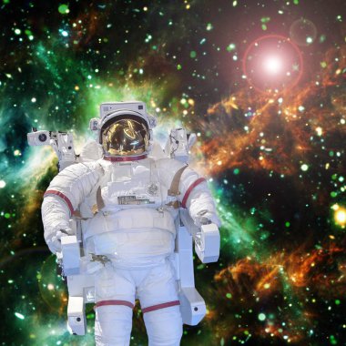 Astronot ve uzay, galaksiler ve yıldızlar. Bu im elemanları