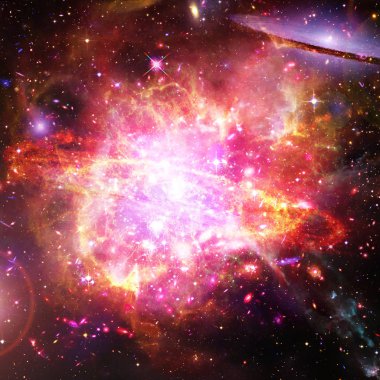 Galaksi ve yıldızlar. Nasa tarafından döşenmiş bu görüntünün unsurları.