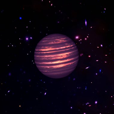 Dış gezegen, gaz, bulutsu, yıldızlar. Uzay. Bunun unsurları