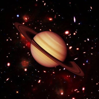 Satürn ve yıldızlar. Nasa tarafından döşenmiş bu görüntünün unsurları.
