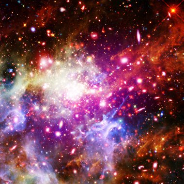 Nebula ve uzaydaki galaksiler. Bu görüntünün öğeleri