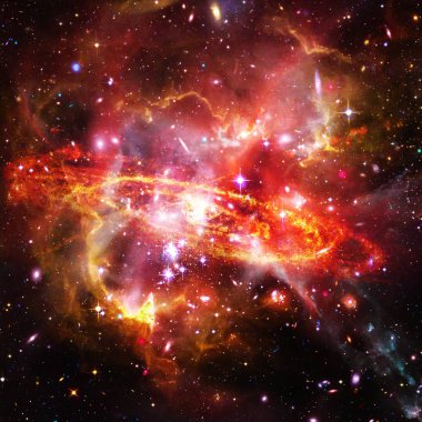 Galaksi ve yıldızlar. Nasa tarafından döşenmiş bu görüntünün unsurları.