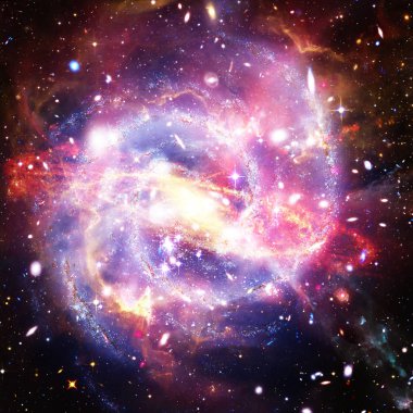 Galaksi ve yıldızlar. Nasa tarafından döşenmiş bu görüntünün unsurları.