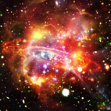 Galaksi ve yıldızlar. Nasa tarafından döşenmiş bu görüntünün unsurları.