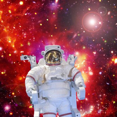 Astronot ve uzay, galaksiler ve yıldızlar. Bu im elemanları