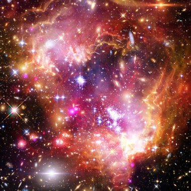 Galaksi ve ışık. Nasa tarafından döşenmiş bu görüntünün unsurları.