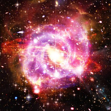 Galaksi ve yıldızlar. Nasa tarafından döşenmiş bu görüntünün unsurları.
