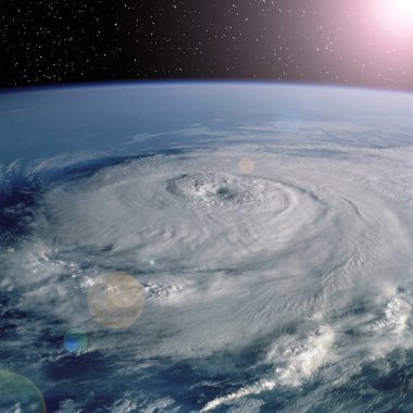 Uzaydan gelen kasırga. Dünyada. Bu görüntüfurni elemanları
