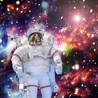 Astronot ve uzay, galaksiler ve yıldızlar. Bu im elemanları