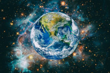 Uzaydan gelen güzel bir dünya. Bu görüntünün öğeleri döşenmiş