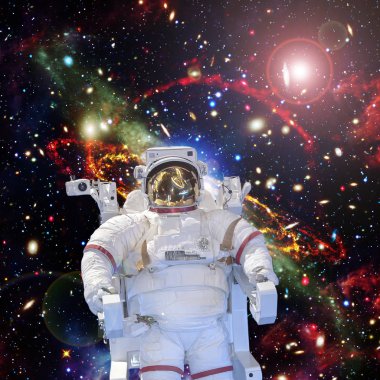 Astronot ve uzay, galaksiler ve yıldızlar. Bu im elemanları