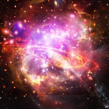 Galaksi ve yıldızlar. Nasa tarafından döşenmiş bu görüntünün unsurları.
