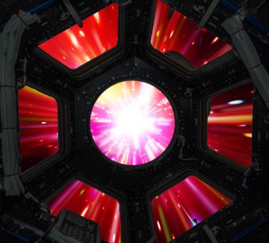 Starburst ile canlı renkli arka plan. Soyut radyal çizgiler