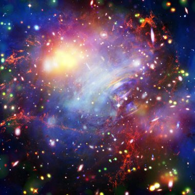 Güzel bir galaksi. Bulutsu ve yıldızlar. Bu görüntünün öğeleri 