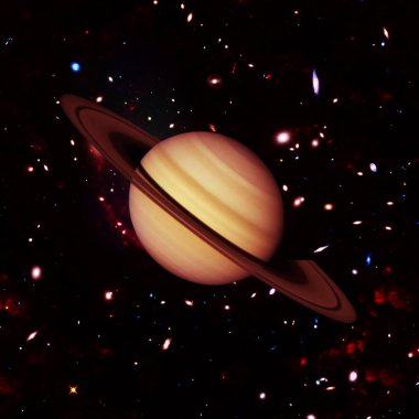 Satürn ve yıldızlar. Nasa tarafından döşenmiş bu görüntünün unsurları.