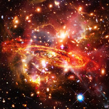 Galaksi ve yıldızlar. Nasa tarafından döşenmiş bu görüntünün unsurları.