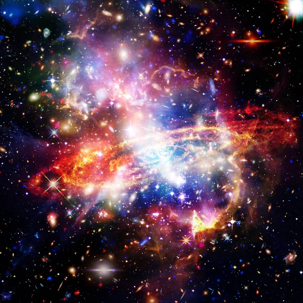 Тло простору з барвистими хмарними галактикою. Елементи, — стокове фото