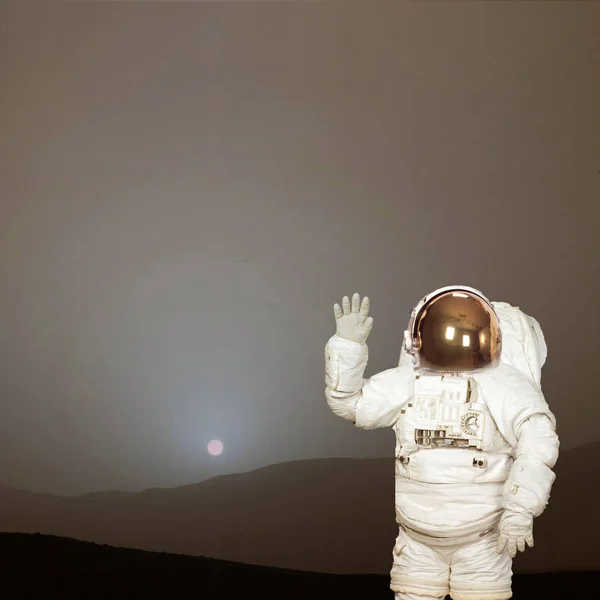 Astronaut Selfie på mars. Elementen i denna bild möblerade b — Stockfoto