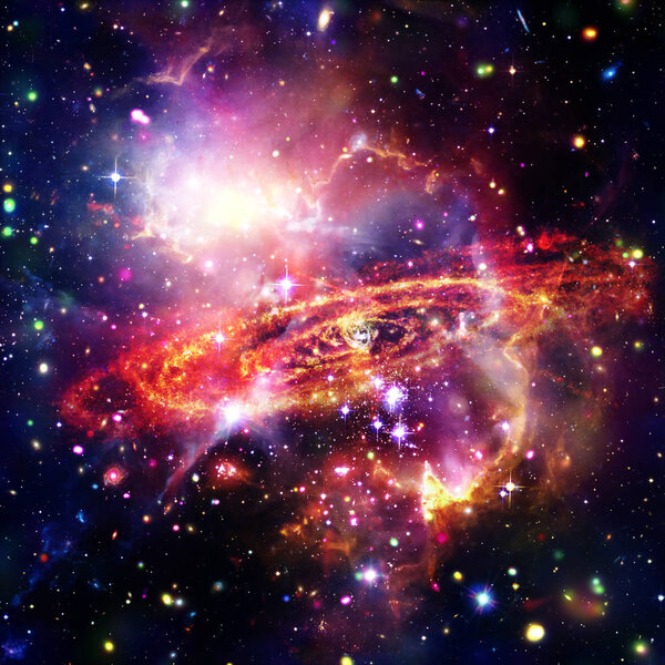 Space Background with Colorful Galaxy Cloud Nebula. The elements