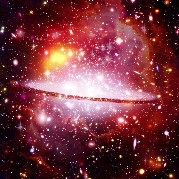 Fondo cósmico de la galaxia. Estrellas y gases cósmicos. Los elementos de t —  Fotos de Stock