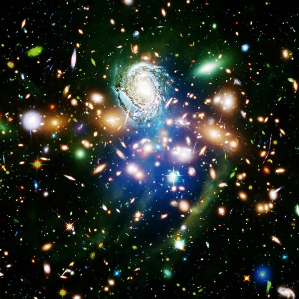 Vidros e nebulosas no espaço profundo. Aglomerado estelar. Os elementos de — Fotografia de Stock