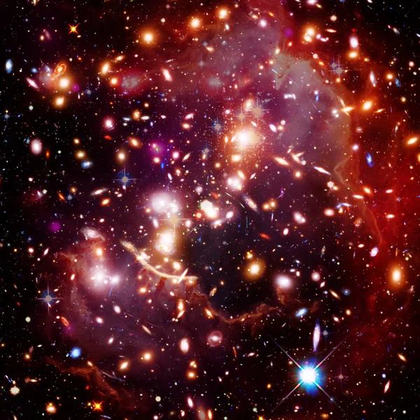 宇宙星系背景。恒星和宇宙气体。t 的元素 — 图库照片