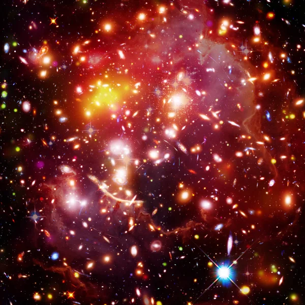 Fondo cósmico de la galaxia. Estrellas y gases cósmicos. Los elementos de t —  Fotos de Stock