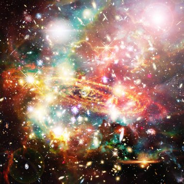 Galaksi ve yıldızlar. Nasa tarafından döşenmiş bu görüntünün unsurları.