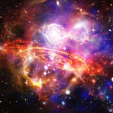 Galaksi ve yıldızlar. Nasa tarafından döşenmiş bu görüntünün unsurları.