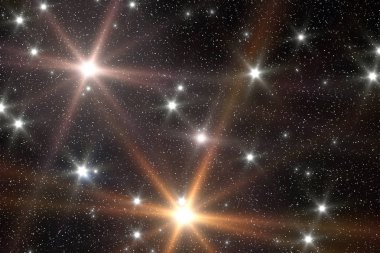 Uzaydaki yıldızlar. Çok sayıda yıldızın soyut arka planı. 