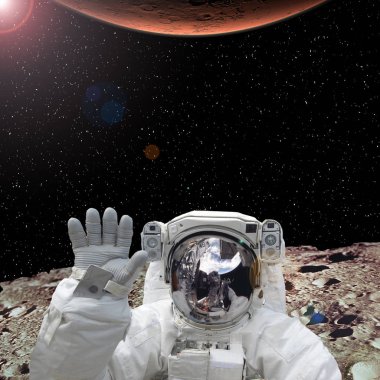 Astronot yabancı gezegende Mars gibi benzer gezegen 