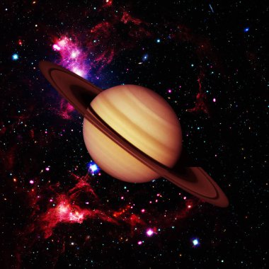 Satürn ve yıldızlar. Nasa tarafından döşenmiş bu görüntünün unsurları.