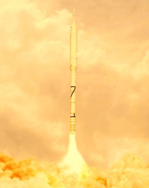 Roket. Nasa tarafından döşenmiş bu görüntünün unsurları.