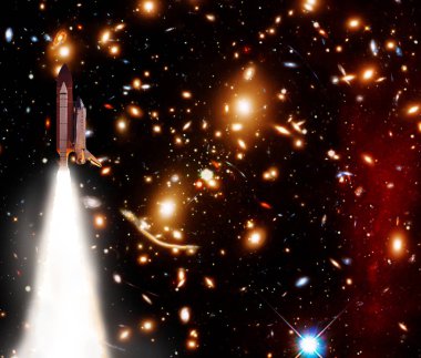 Roket gezegenlere ve yıldızlara gidiyor. Bu görüntüfu elemanları