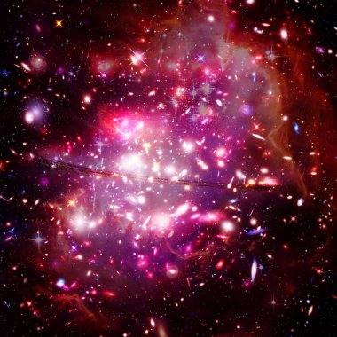 Kozmik galaksi arka planı. Yıldızlar ve kozmik gaz. t elemanları