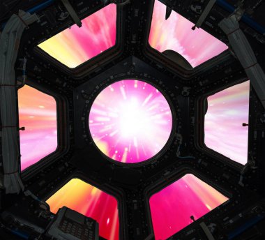 Starburst ile canlı renkli arka plan. Soyut radyal çizgiler