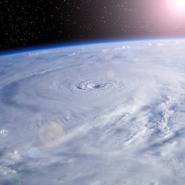 Uzaydan gelen kasırga. Dünyada. Bu görüntüfurni elemanları