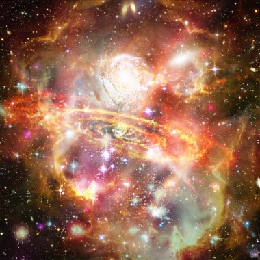 Galaksi ve yıldızlar. Nasa tarafından döşenmiş bu görüntünün unsurları.