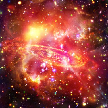 Galaksi ve yıldızlar. Nasa tarafından döşenmiş bu görüntünün unsurları.