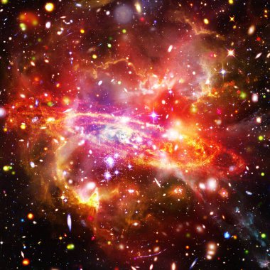 Galaksi ve yıldızlar. Nasa tarafından döşenmiş bu görüntünün unsurları.