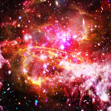 Galaksi ve yıldızlar. Nasa tarafından döşenmiş bu görüntünün unsurları.