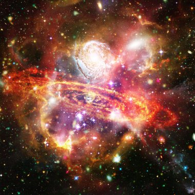 Galaksi ve yıldızlar. Nasa tarafından döşenmiş bu görüntünün unsurları.