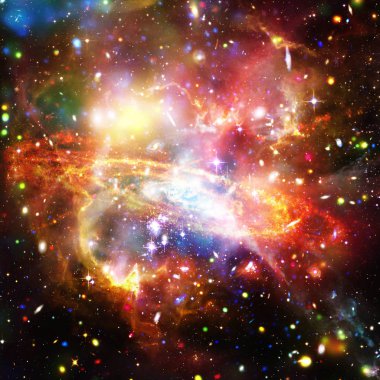 Galaksi ve yıldızlar. Nasa tarafından döşenmiş bu görüntünün unsurları.