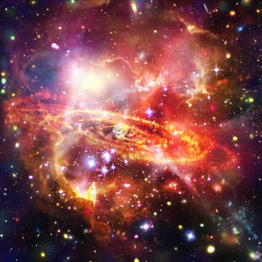 Galaksi ve yıldızlar. Nasa tarafından döşenmiş bu görüntünün unsurları.