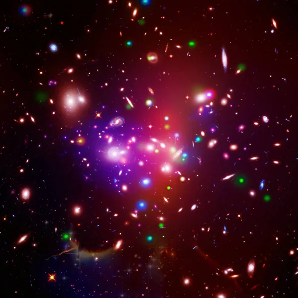 Campo estelar, galaxias y bengalas. Los elementos de esta imagen furni — Foto de Stock
