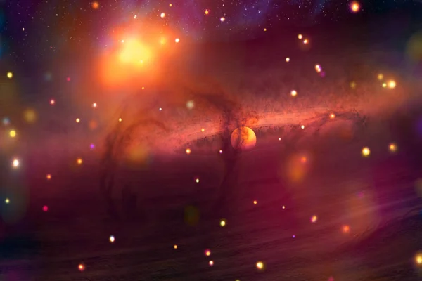 Hvězdicové pole ve vesmíru a mlhoviny a plynová zácpy. Prvky — Stock fotografie