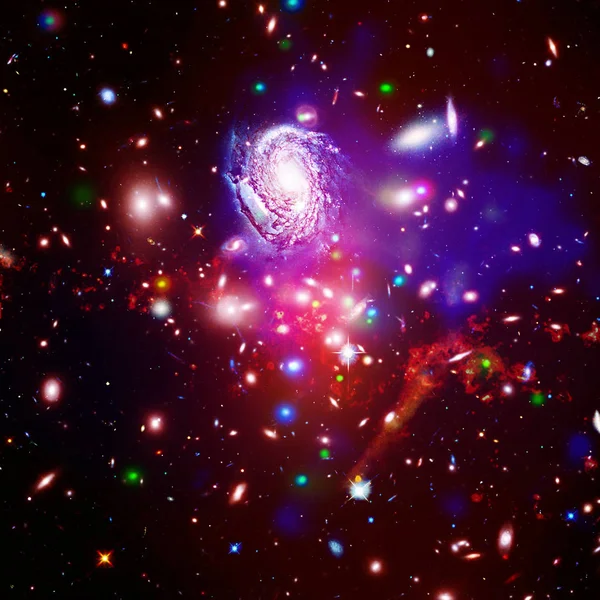 スターフィールド 銀河とフレアこのイメージフルニの要素 — ストック写真