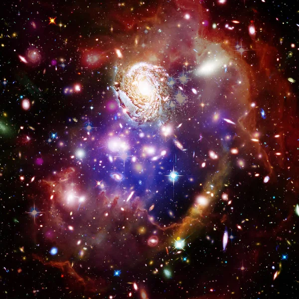 Φόντο κοσμικού γαλαξία. Αστέρια και κοσμικό αέριο. Τα στοιχεία του t — Φωτογραφία Αρχείου